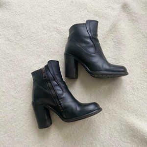 Vintage AllSaints Black Leather Block Heel Boots